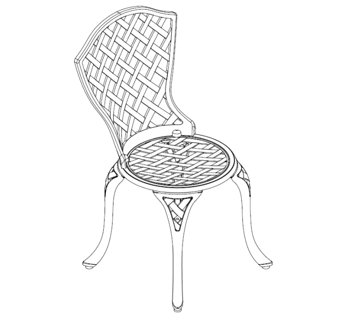 Cast Aluminum 3 Piece Bistro Dining Set ----Chair Installation Guide