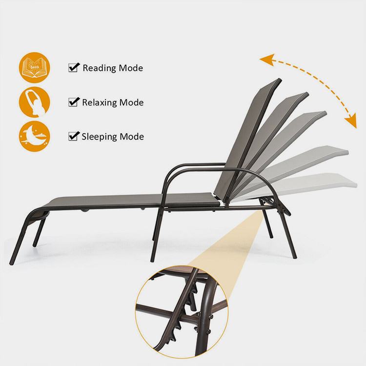 Outdoor Adjustable Chaise Lounge Chair
