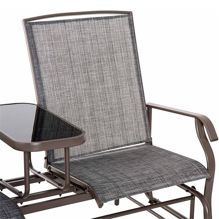 Double-Seat Glider Bench with Center Table