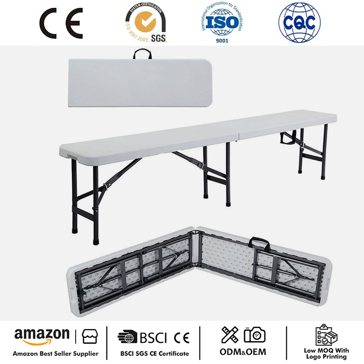 Folding 6FT Plastic Portable Bench