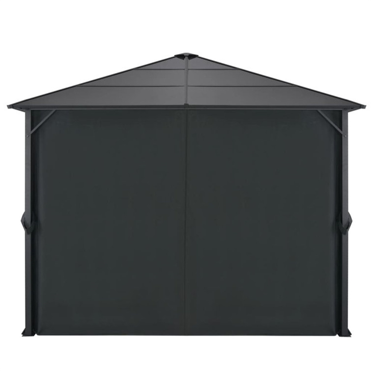 Patio Gazebo With Curtain Aluminum