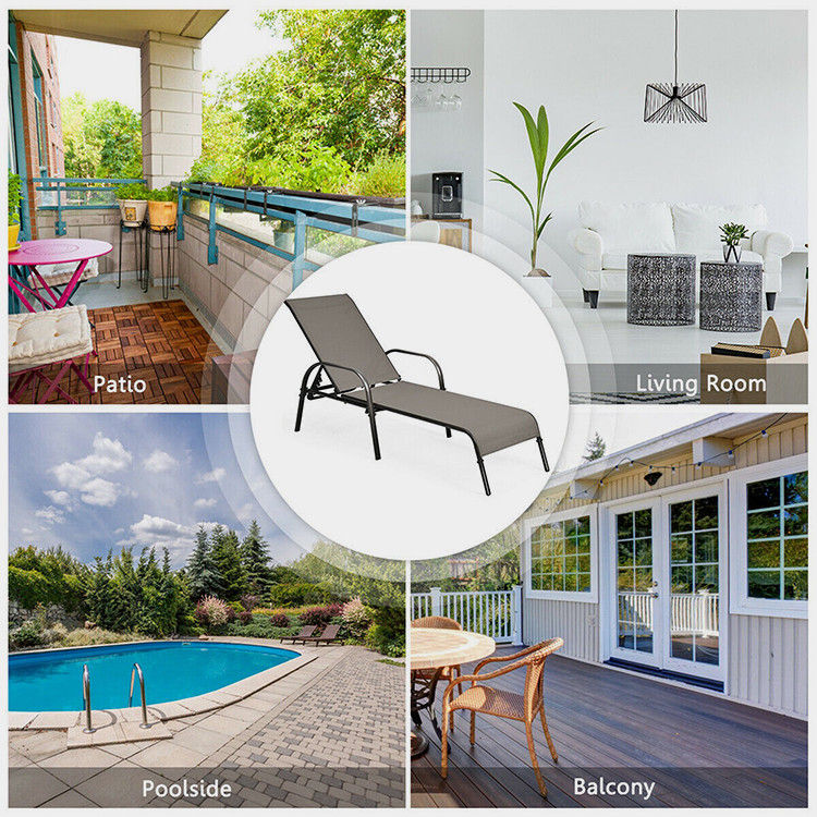 Outdoor Adjustable Chaise Lounge Chair