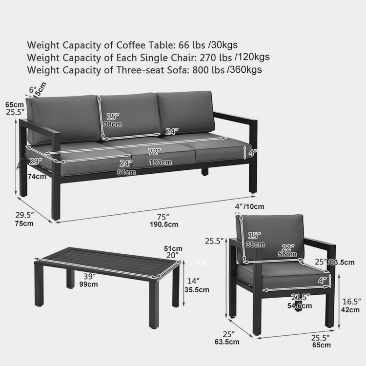 Metal 5 - Person Seating Group