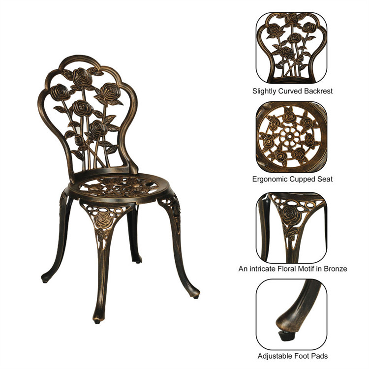 Cast Aluminum 3 Piece Bistro Set